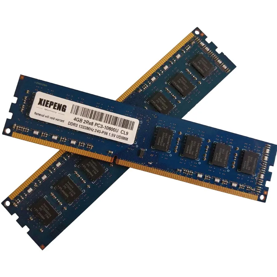 سطح المكتب ذاكرة 4 جيجابايت 2Rx8 PC3-10600U 1333 ميجا هرتز DDR3 8 جرام 1333 ميجا هرتز 2 جيجابايت pc3 10600 RAM 240- دبوس UDIMM