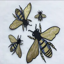 1 комплект 4 шт. большая вышивка пчела патч Золотая лента для шитья одежды нашивки аксессуары вышитая аппликация Одежда Джинсы DIY