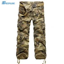 Для мужчин Военная Штаны с карманами плюс Размеры брендовый осенне-весенний Пеший Туризм Охота; открытый воздух камуфляж Штаны