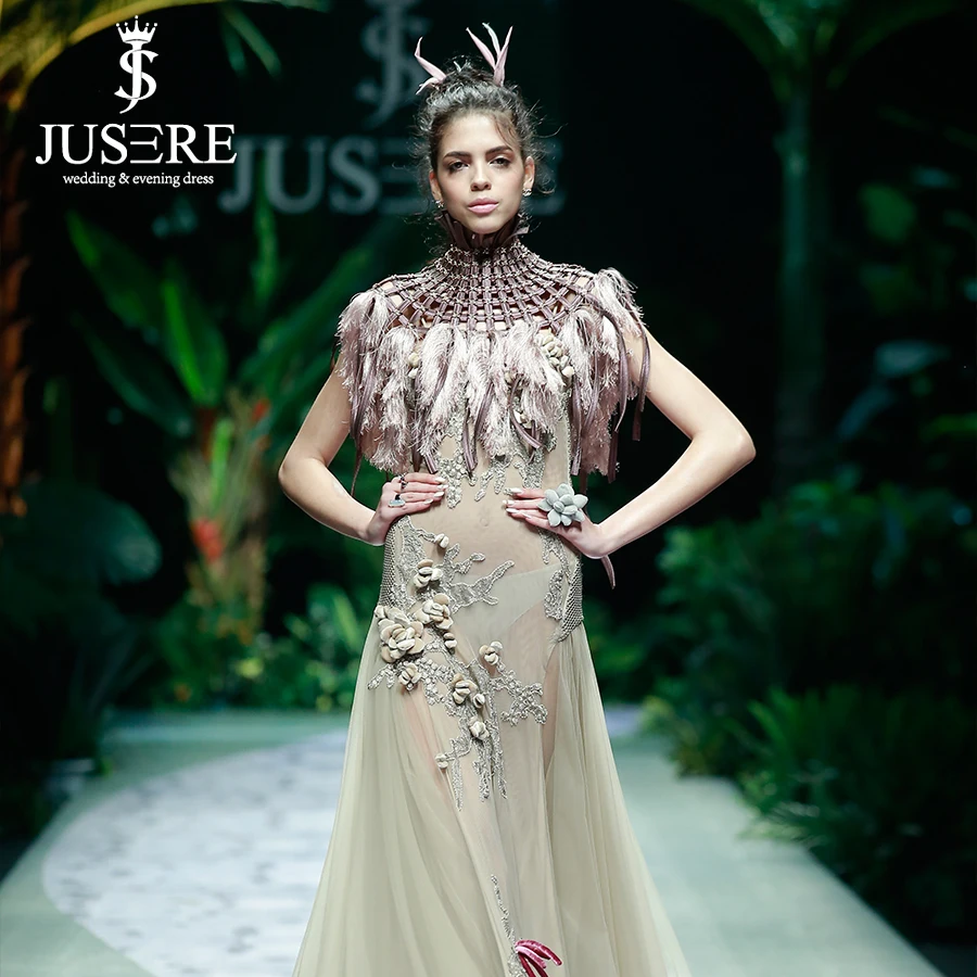 Модные, пикантные Illusion тела нарядное Тюлевое платье с высокой горловиной ручной работы 3D цветы изысканные кружева вечернее платье с