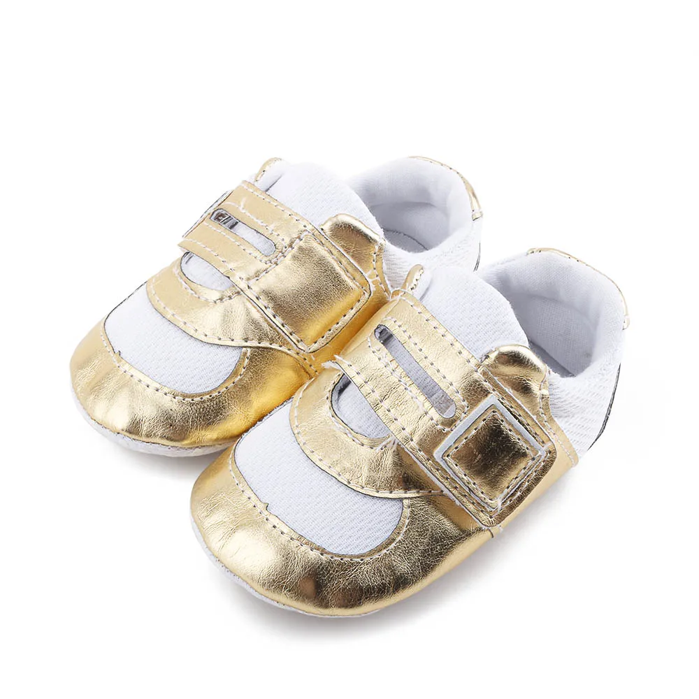Shiny Gold Breathable Newborn Baby Shoes Unique Factory Cheap Price Toddler First Walkers