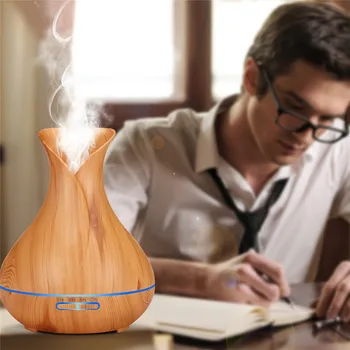 

VVPEC 400ml Electric Aroma Air Diffuser Wood Ultrasonic Air Humidifier Essential Oil Aromatherapy Cool Mist Maker For Home