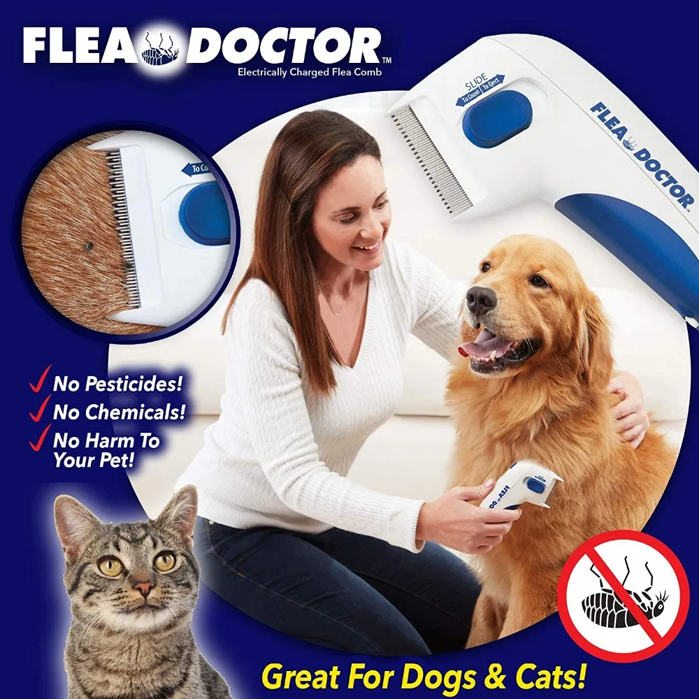 

Flea Doctor Comb Electric Dog Anti Flea Comb Head Lice Remover Pets Flea Control Flea&tick Killer Pets Products