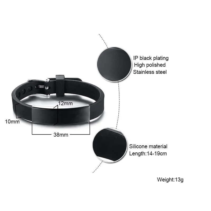 Vnox Colorful Silicone Bracelets Boy Girl Size Adjustable Sports Wrist Jewelry silicone bracelet