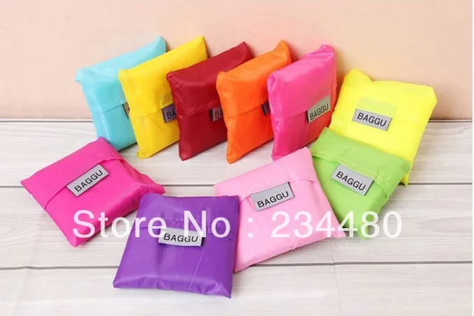 Japan BAGGU square pocket Shopping bag only 15pcs/lot min-order many colors available Eco-friendly reusable folding handle Bag | Багаж и