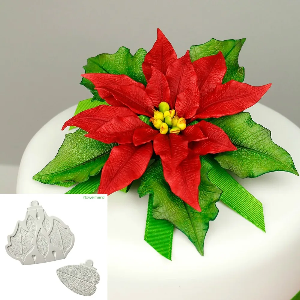 Форма Poinsettia и Veiner, силиконовая форма для выпечки, форма для торта, инструменты для украшения торта на день рождения, силиконовая форма для торта Dec