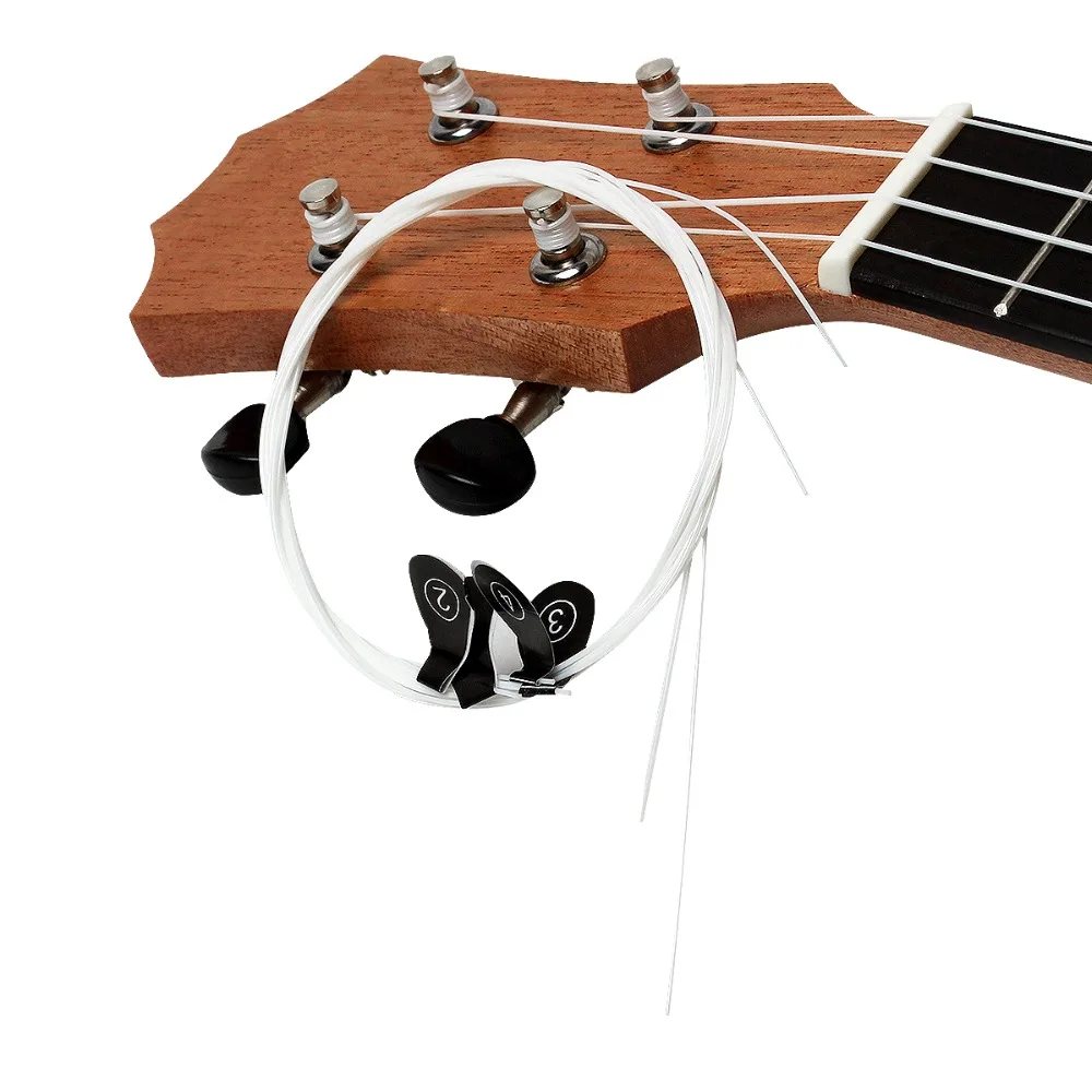 

5Sets 4Pcs/Set Ukulele Strings White Nylon Hawaii Four Strings Guitar Ukelele 1st-4th Strings for Primary Guitar Players