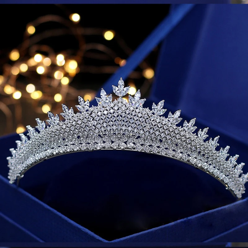 

Jonnafe Luxurious Full Zircon Princess Crown Wedding Tiara Bridal Hair Accessories Women Evening Prom Hairband