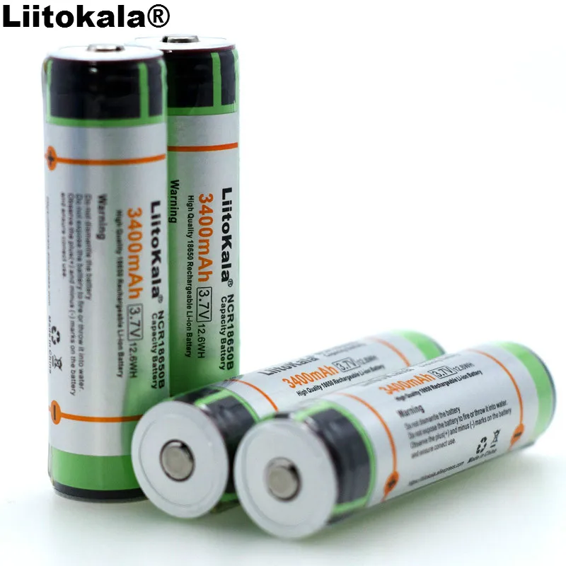 Liitokala 4 шт. 100% Новый оригинальный аккумулятор 18650 3 7 В 3400 мАч NCR18650B Lthium защитная