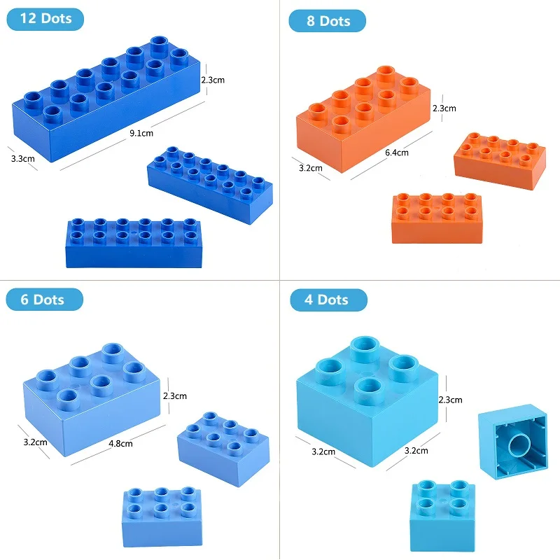 كبير حجم اللبنات الملحقات المتوافقة مع Legoed Duploed DIY كتلة أجزاء الشكل بناء متاهة سباق تشغيل المسار الاطفال لعبة