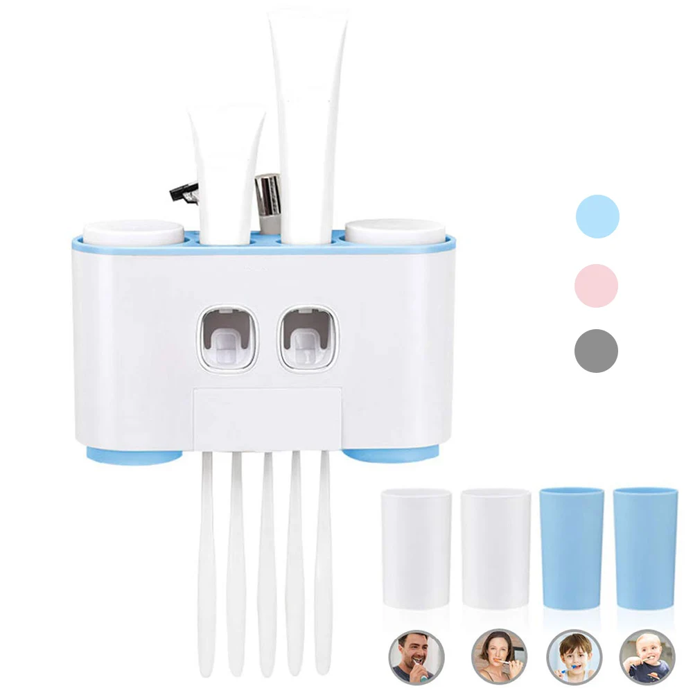 

Automatic Toothpaste Dispenser Family Toothbrush Holder Set High Quality Bathroom Sets Hot Sale