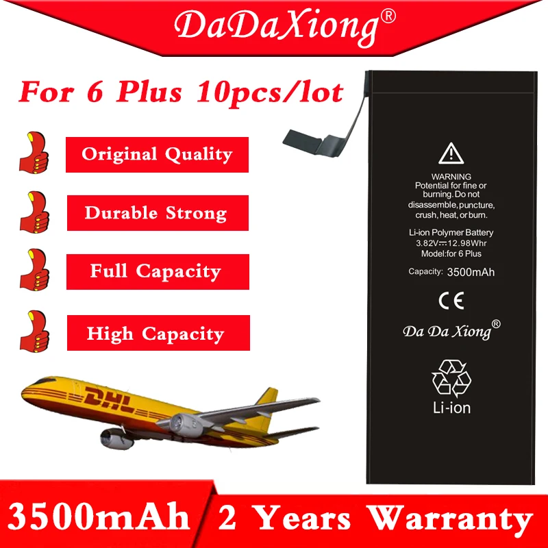 

original 10pcs/lot Da Da Xiong Factory Battery for iPhone 6+ 6G Plus 5.5" 3500mAh replacement repair 0 cycle BMTI6GPFFB