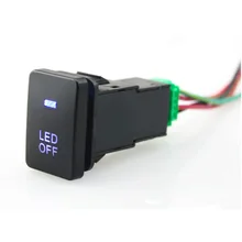 IZTOSS 1 pcs Blue LED OFF Lights Push Switch with Connector Wire for New Toyota/LED OFF Lights Push Switch fit for new style toyota push switch 20 32 mm blue led 5 pin power lights push switch with connector wire