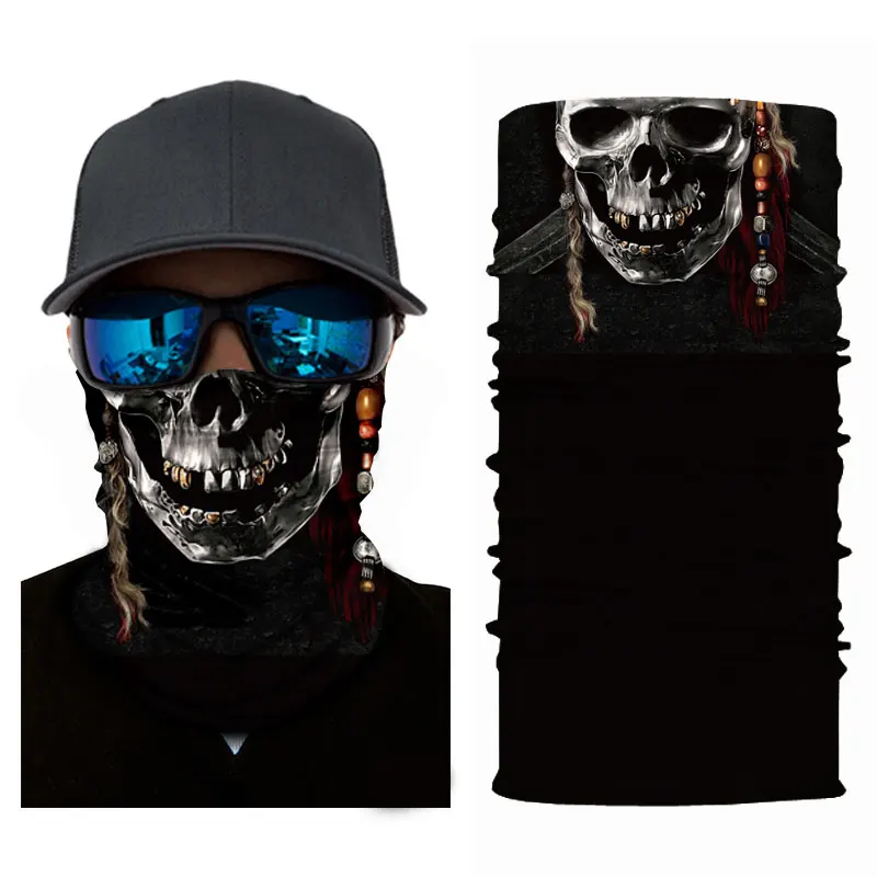 Nuoxintr Magic Head Face Mask Seamlessly Skull Halloween Scarf Mask Windproof Biker Motorcycle Scarf Outdoor Bandana Headband