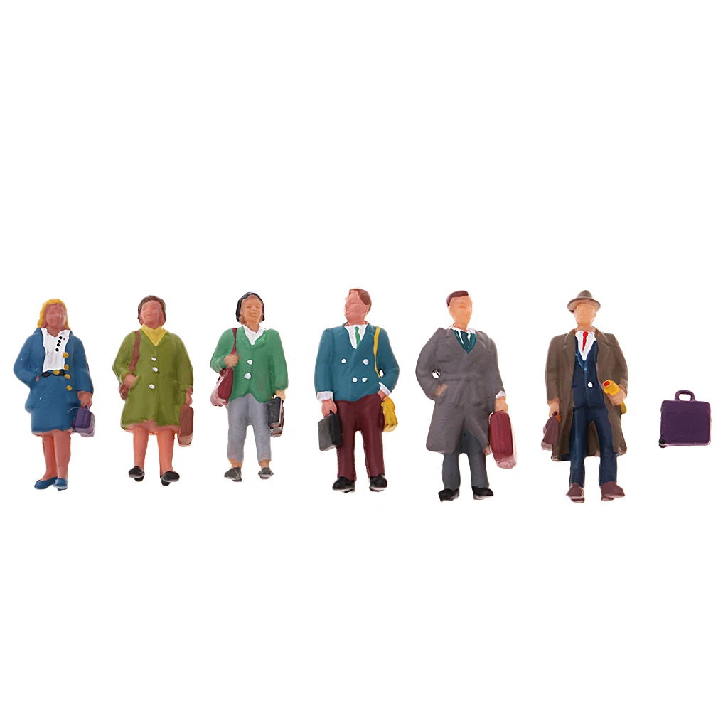 1/87 People Passenger Ation Figure Models Painted HO OO for RR Railroad Street Park Scenery Diorama Architecture