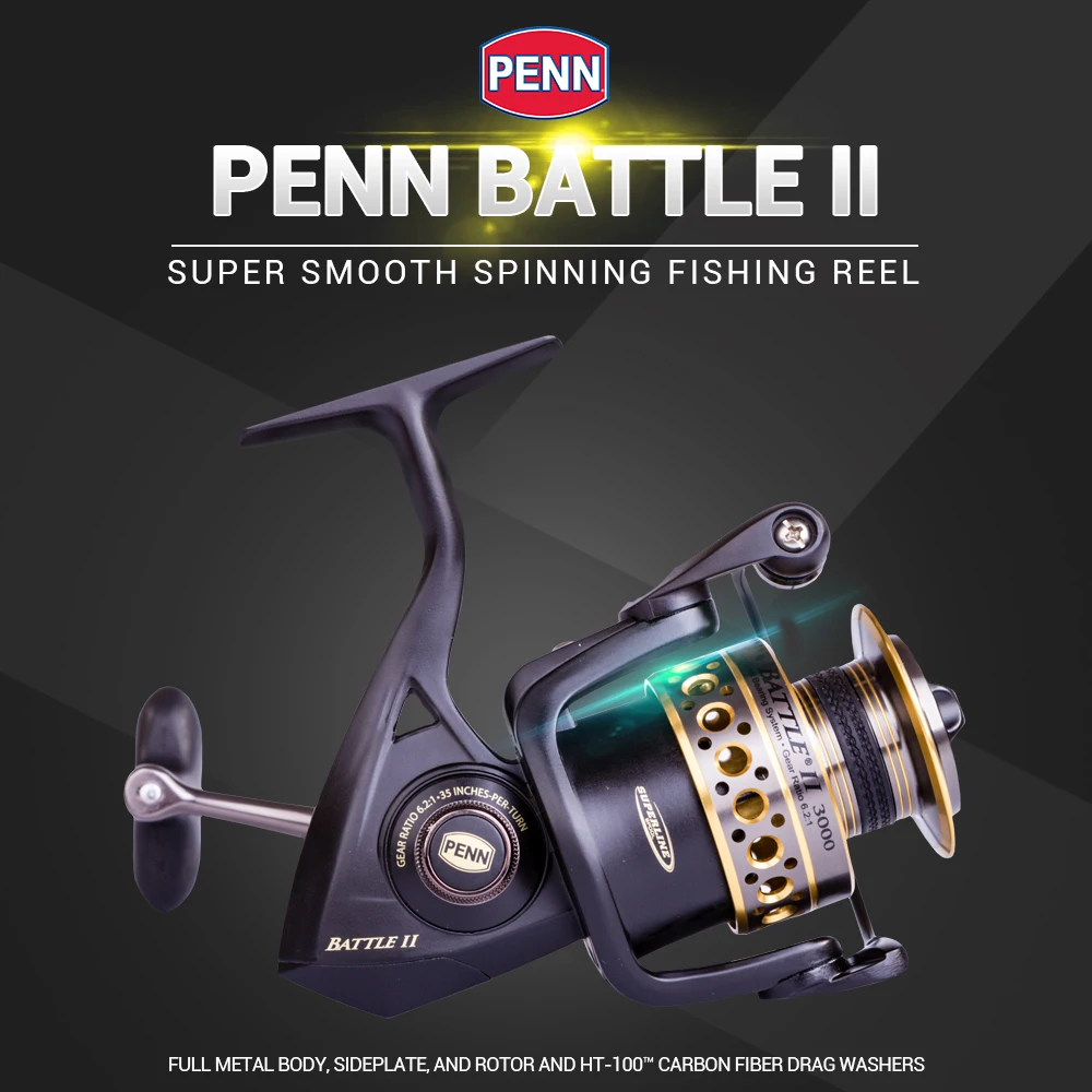 Penn Battle II Spinning Fishing Reel Ball Bearing 5+1 Exchangeable