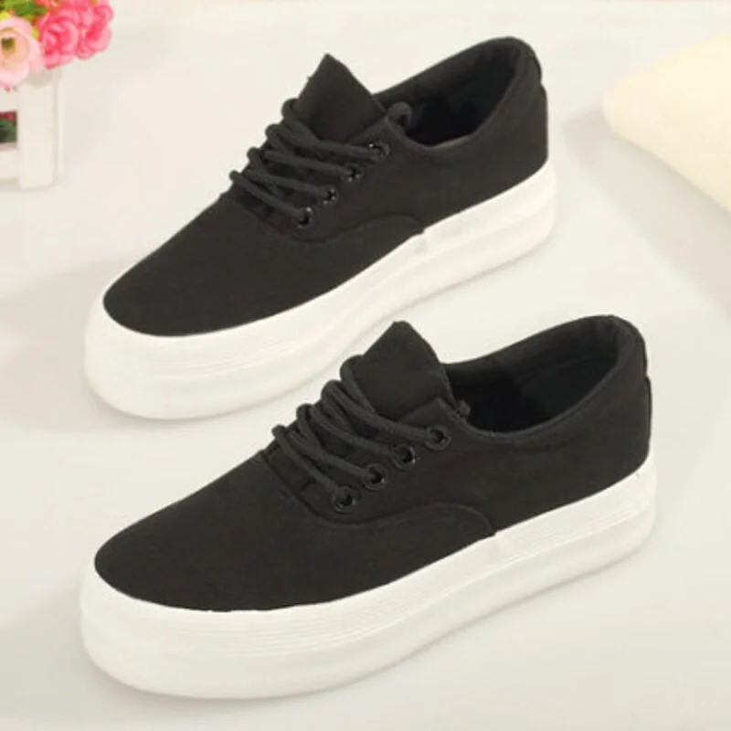 

Platform Shoes Canvas Shoes Women Fashion 2018 White Women's Shoes Casual Shoes