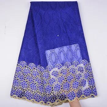 

Royal Blue French Tulle Mesh Net Lace With Stones For Party & Wedding Dress Newest Swiss French Net Lace With Rhinestones 1282B