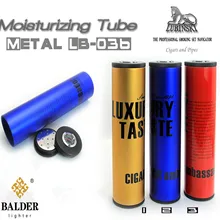 Новинка 1 шт. COHIBA гаджеты из алюминиевого сплава для путешествий, сигара чехол трубка портативный контейнер хьюмидор увлажнитель и гигрометром декоративные часы для LB-036