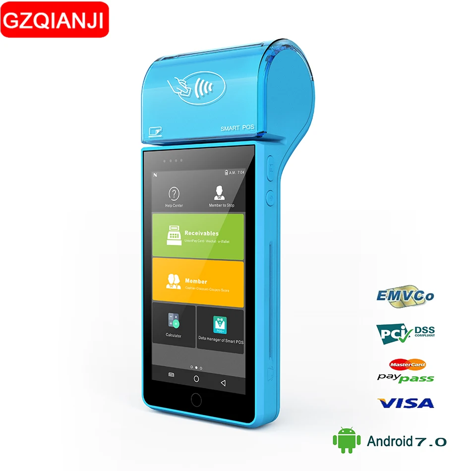 

Android PDA Portable Handhelds POS Terminal with Built-in Mini 58mm Thermal Receipt POS Printer wireless Pos System with printer