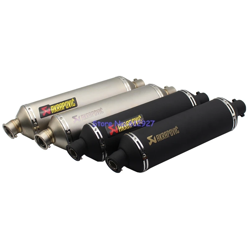 

Length 560mm Inlet 51mm Motorcycle Akrapovic Exhaust Pipe Muffler Escape Universal for Tmax 500 530 R1 R3 R25 R6 KTM etc.