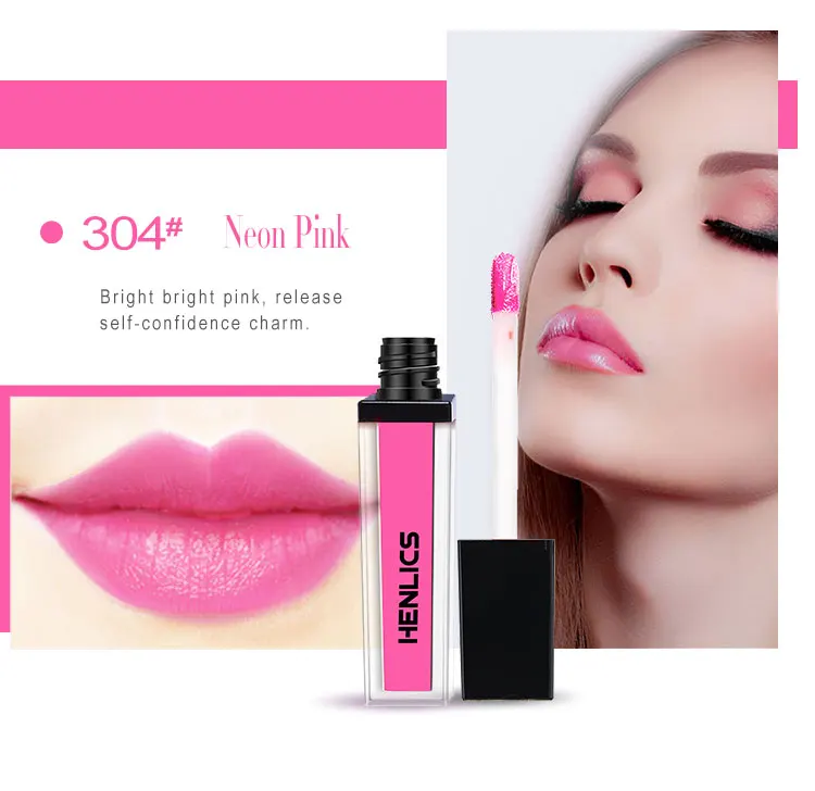 HENLICS 10 Colors Trendy Liquid Lipstick Hot Sale Sexy Lip Paint Waterproof Long Lasting Lipstick Lip Gloss Makeup Cosmetics (1)