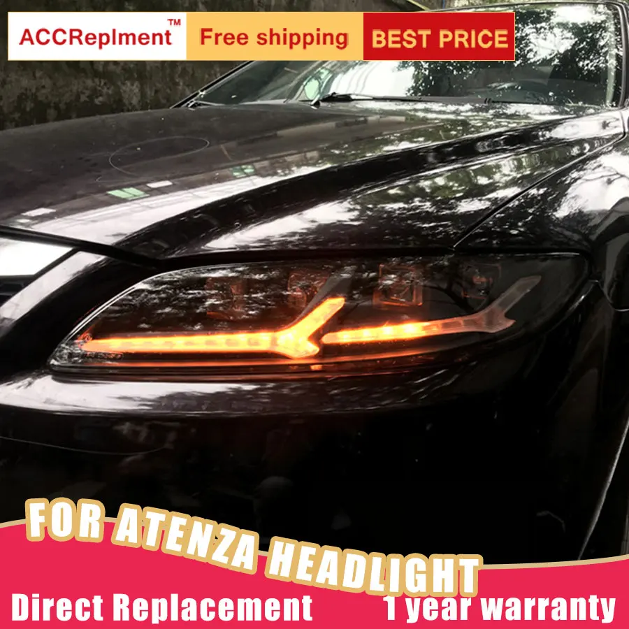 2 шт. светодиодный фары для Mazda 6 Atenza 2003-2008 светодиодный автомобильный фонарь ангельские глазки светодиодный комплект противотуманных фар Светодиодный дневные ходовые огни