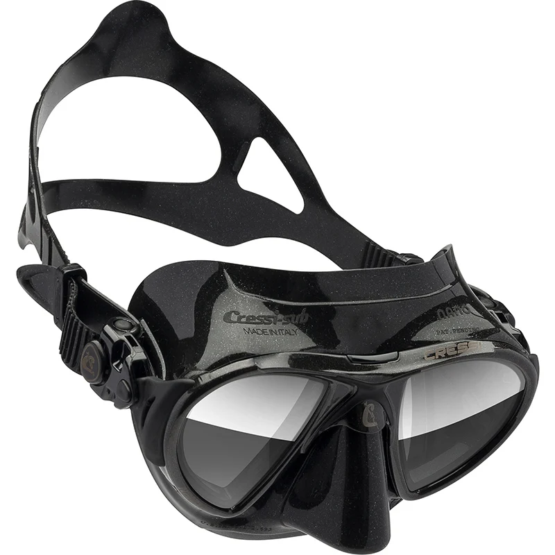 Cressi Nano Ультра низкий объем маска для дайвинга закаленное стекло 2 окна интегрированная двойная рамка черная силиконовая маска для взрослых - Цвет: BLACK HD LENS