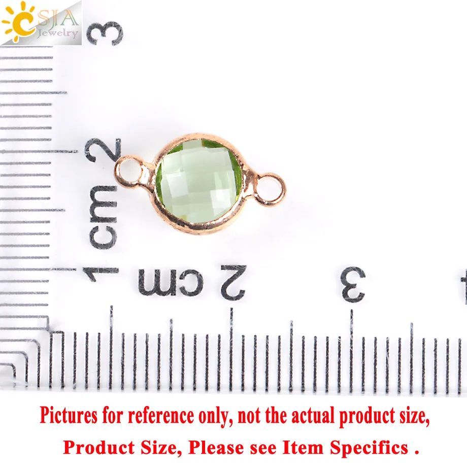 CSJA 10 шт. блестящие круглые стеклянные хрустальные бусины с двойным отверстием, соединитель Подвески для женских ожерелий, сережек, ювелирных изделий E882