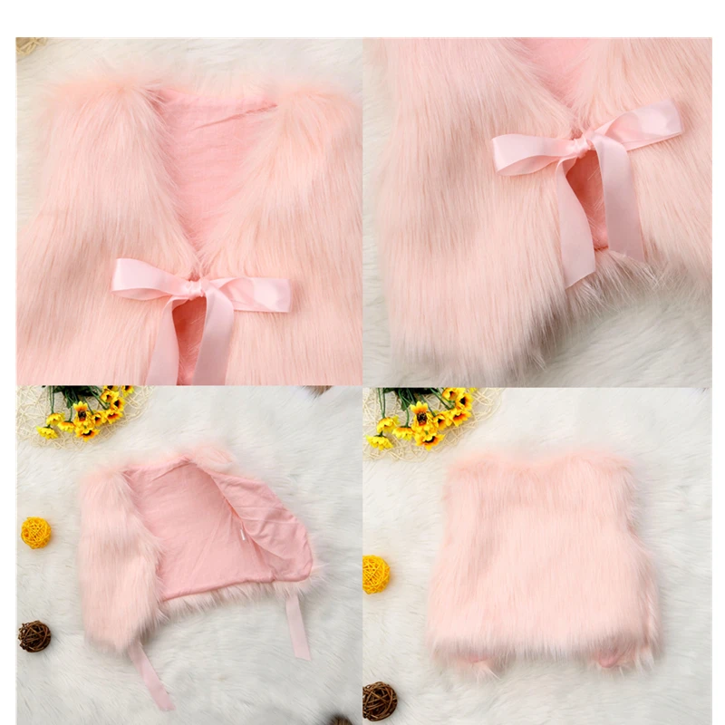 PUDCOCO Baby Kids Girls Faux Fur Vest Waistcoat Winter Warm Jacket Coat Outwear Clothes Baby Girl Waistcoasts