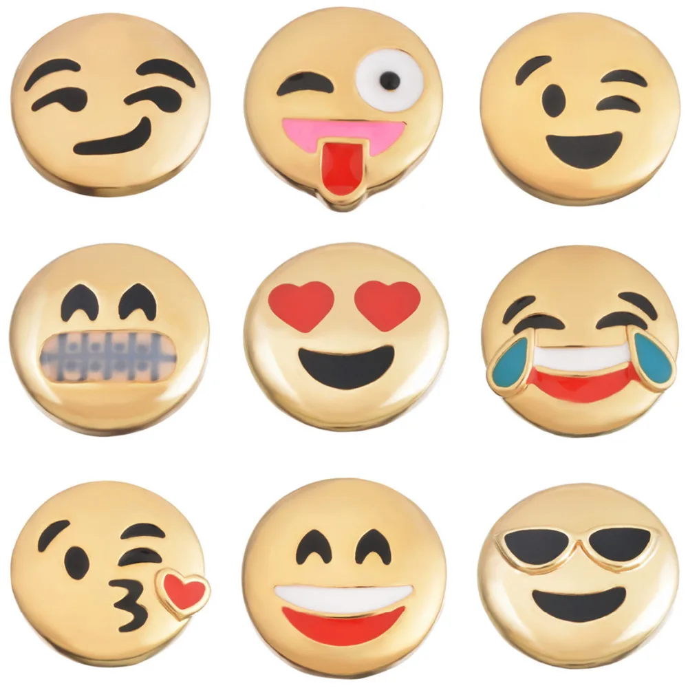 Новый PL0135 Красота Мода прекрасный Emoji 20 мм Металлические Кнопки защелка «сделай сам» браслет ювелирных изделий