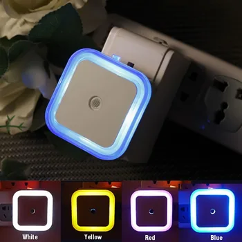 

Mini LED Light Sensor Control Night Light EU Plug Novelty Square Bedroom lamp For Baby Gift Romantic Colorful Lights