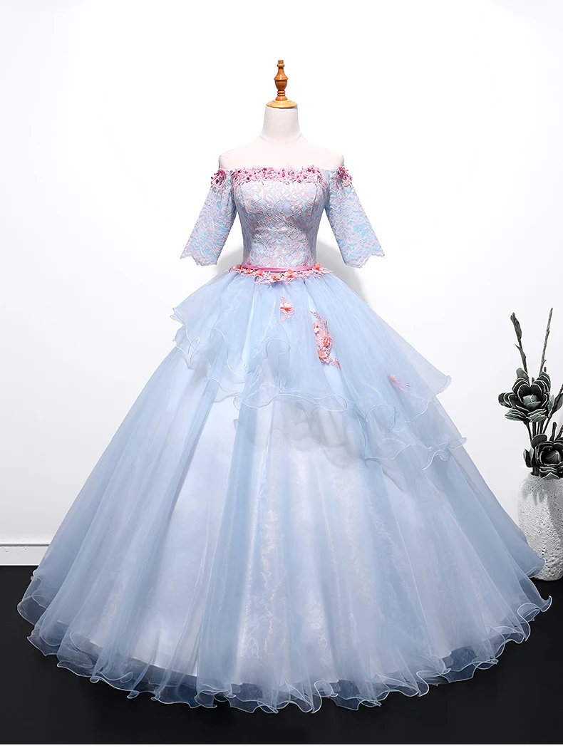 

Hot Venice Carnival Light Blue Ruffled Medieval Dress Princess Renaissance Gown Queen Victorian/marie/ Belle Ball/ball Gown