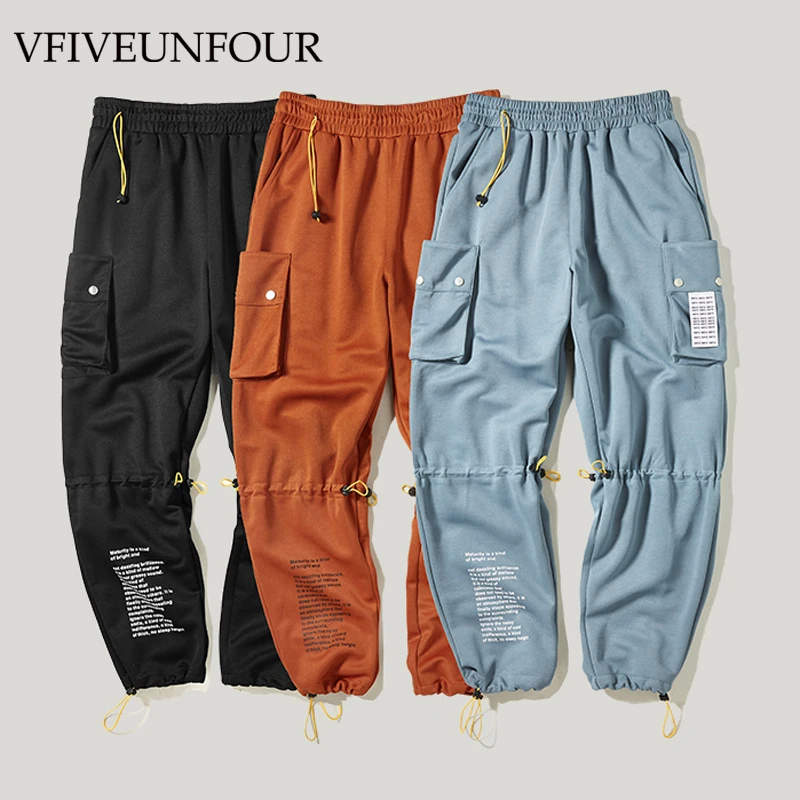 

VFIVEUNFOUR 2019 New Arrivals Pockets Harem Joggers Solid Cargo Pants Sweatpants Streetwear Mens Harajuku Casual Trousers