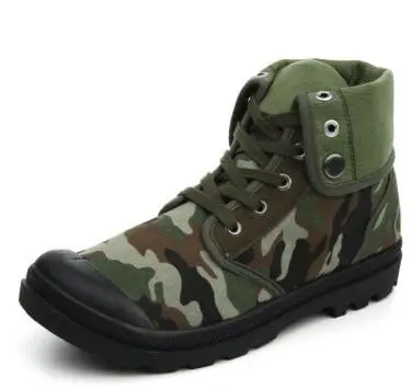 Сезон весна-осень; мужские парусиновые ботинки в армейском стиле; модные высокие военные ботильоны; Мужская обувь; удобная повседневная обувь - Цвет: camo