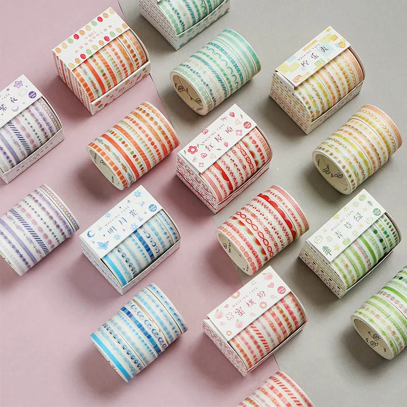 

10Pcs/Set Cute Fruit Washi Tape Pig Masking Tapes Fine Decorative Adhesive Tape For Kids Scrapbooking DIY Photos Albums Supplies