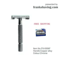 Франк бритье-двухсторонняя Безопасная бритва Хромированный Цвет+ бесплатное лезвие+# FS-9306F