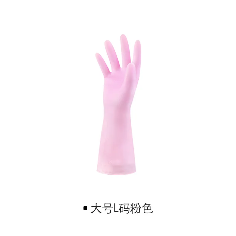 1 пара эмульсионные перчатки для стирки, потертые перчатки, антипригарные, портативные, водонепроницаемые, домашние, чистые, кухонные, DIY, здоровые, модные, моющиеся - Цвет: PinkBig