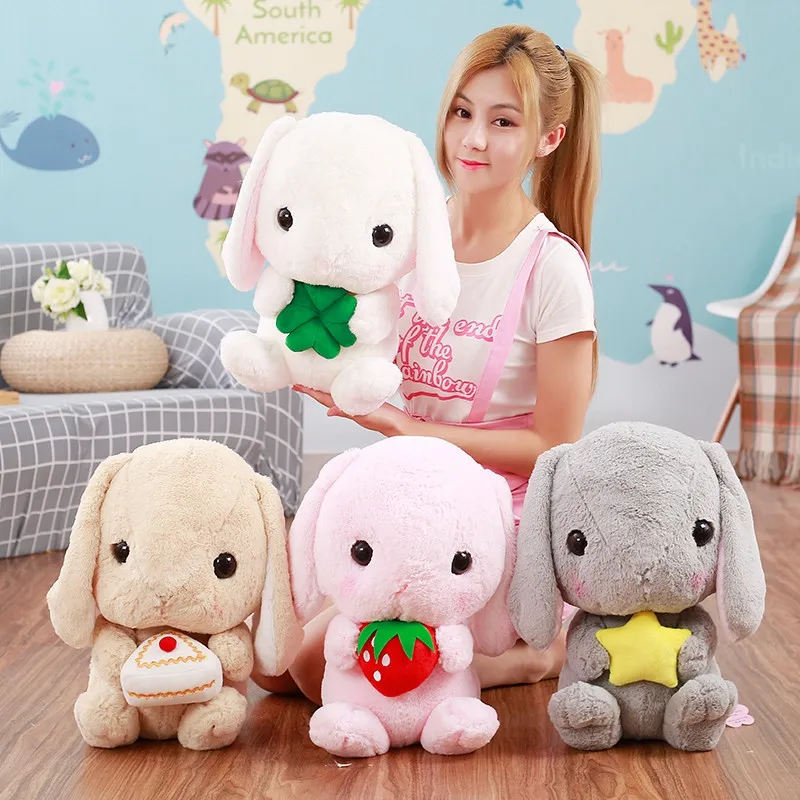 

High Quality Rabbit Soft Stuffed Toy Rabbit Plush Toy Fruit Lop Plush Doll Rabbit Doll With Fruit Gift For Lovers Kids Present