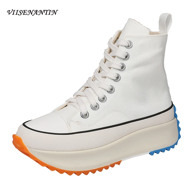 

VIISENANTIN high top canvas shoes women 2019 tide hot sell with the platform shoes ins white shoes lace up fashion sneakers star
