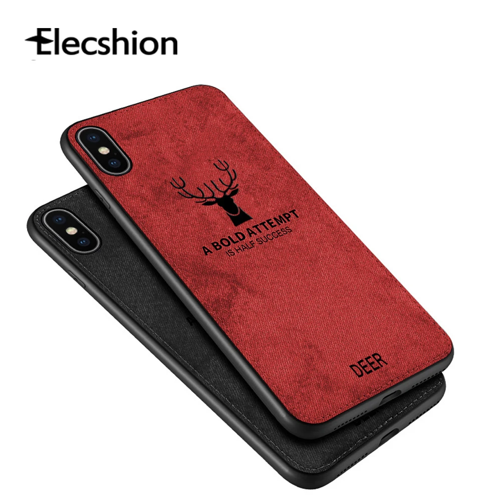 

Fabric Cloth Deer Phone Cases For iphone 7 8 Plus 6 6S X XS MAX XR Cover Fashion Luxury Ultra Thin Soft Mobile Phone Accessories