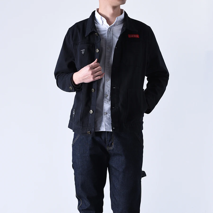 Vintage Men Jacket Jeans Casual Safari Jackets Men Patchwork Japanese Streetwear Cargo Mens Jackets And Coats Camouflage