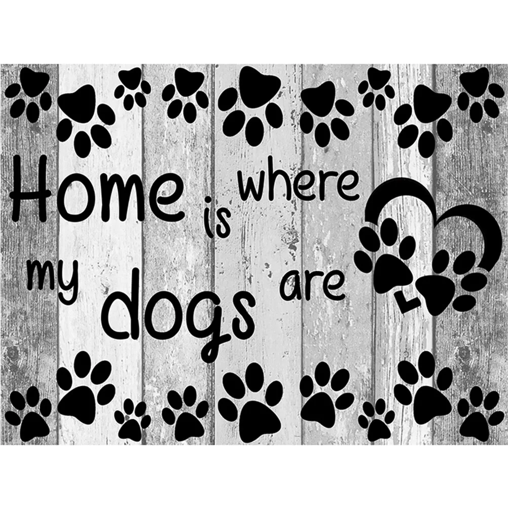 

1set with pen Full Square Drill DIY Dog Sweet Home Footprints Diamond Embroidery Needlework 5D Diamond Painting Cross Stitch
