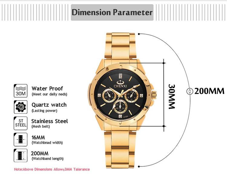 CHENXI бренд золото для женщин часы женские часы Девушка кварцевые наручные часы водостойкие наручные часы женский Relogio Feminino 2017