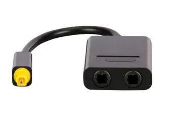 

100pcs 10CM Digital Optical Fiber Audio Cable Splitter Connector Toslink 1 Male to 2 Female Adaptor Cable Cord Splitter Hub