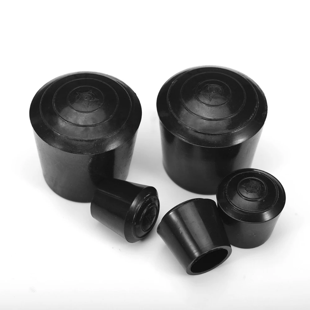 12PCS 10-35mm Inner Diameter Black Round Furniture Chair Table Legs Feet Rubber Covers Floor Protectors Caps