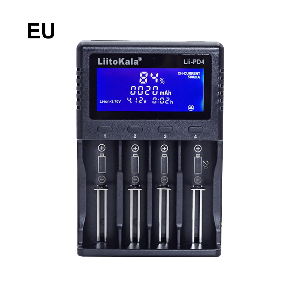 Для Liitokala Lii PD4 18650 21700 4 слота литиевая батарея NiMH зарядное устройство AC110-240V