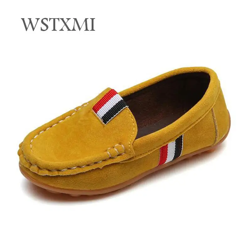 الأطفال أحذية خفيفة بدون كعب للأولاد رياضية الطفل الانزلاق على لينة الاطفال حذاء كاجوال طفل الفتيات تنفس حذاء مسطح جلد الغنم