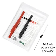 50 шт./упак. Телевизоры диода DO-15 600W P6KE6.8A P6KE12A P6KE15A P6KE18A P6KE24A P6KE51A P6KE100A P6KE180A P6KE200A P6KE350A P6KE400A