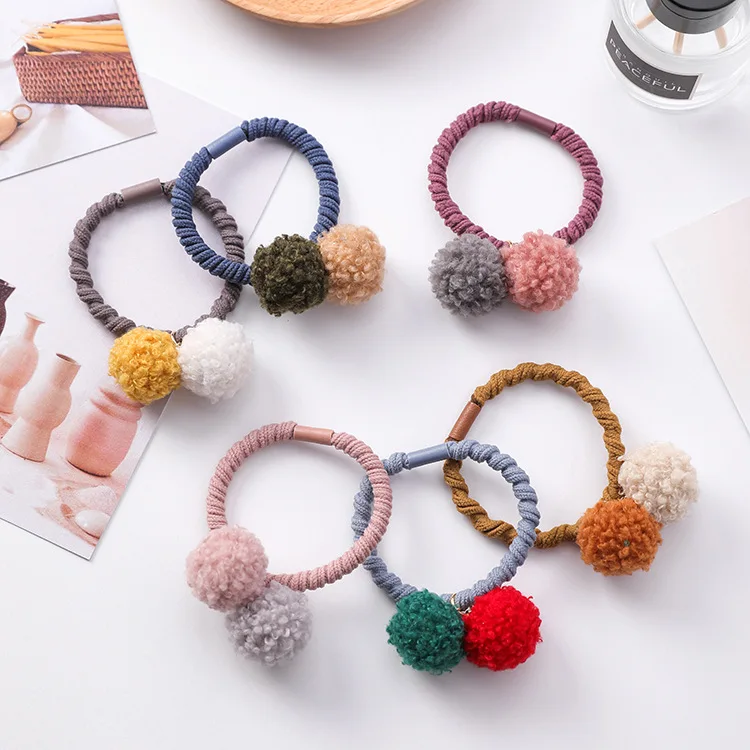 

1PC Cute Simple Women Elastic Hair Bands Solid Balls Hair Rope Girls Ponytail Holder Hair Ornament Rubber Bands Hair Accessories